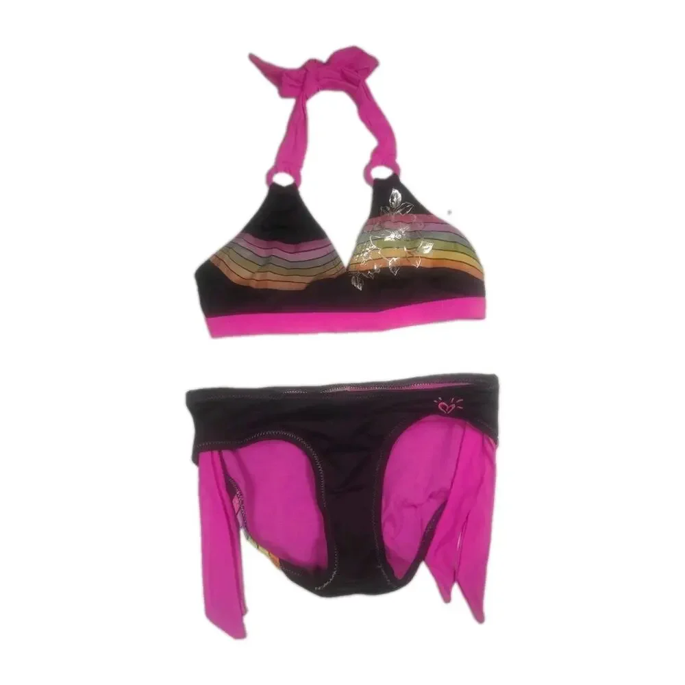New Girls Justice Youth Size 8 Swimsuit Two Piece Bathing Suit Swim Fast Ship